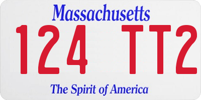 MA license plate 124TT2