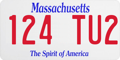 MA license plate 124TU2