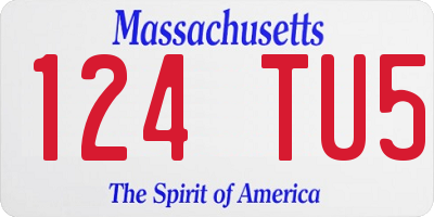 MA license plate 124TU5