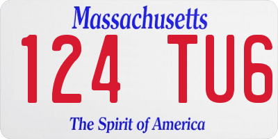MA license plate 124TU6