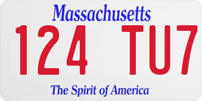 MA license plate 124TU7