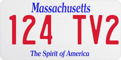 MA license plate 124TV2