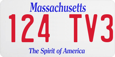 MA license plate 124TV3