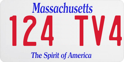 MA license plate 124TV4