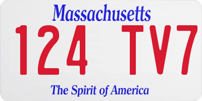 MA license plate 124TV7