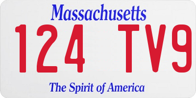 MA license plate 124TV9
