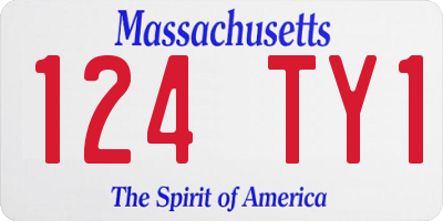 MA license plate 124TY1