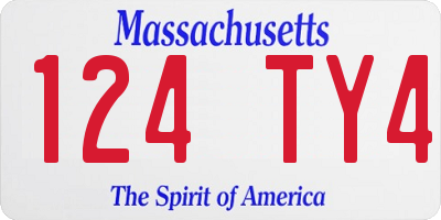 MA license plate 124TY4