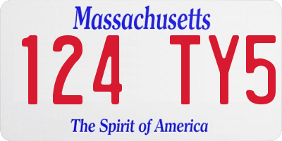 MA license plate 124TY5