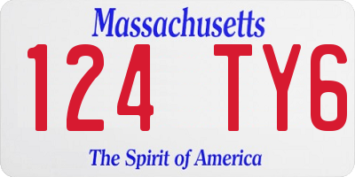 MA license plate 124TY6