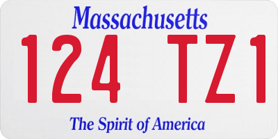 MA license plate 124TZ1