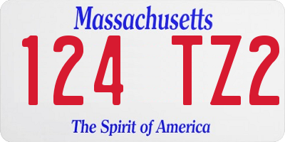 MA license plate 124TZ2