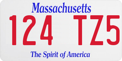 MA license plate 124TZ5