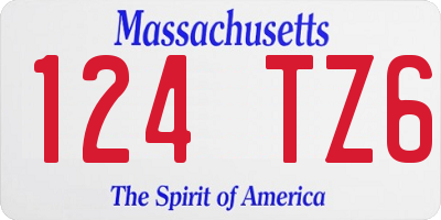 MA license plate 124TZ6