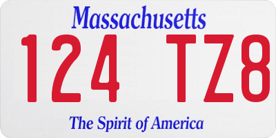 MA license plate 124TZ8