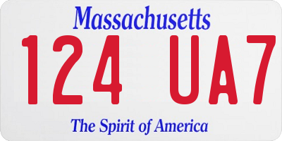 MA license plate 124UA7