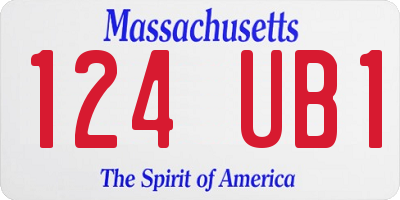 MA license plate 124UB1