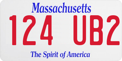 MA license plate 124UB2