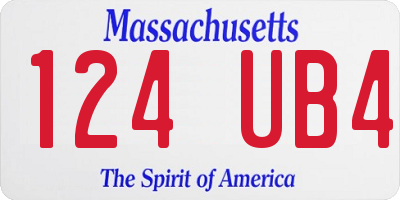 MA license plate 124UB4