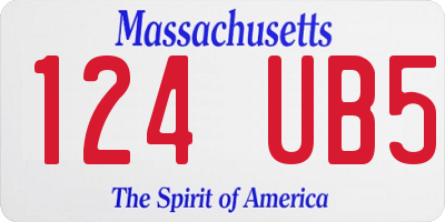 MA license plate 124UB5