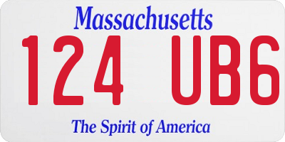 MA license plate 124UB6
