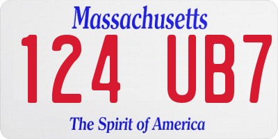 MA license plate 124UB7