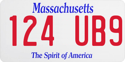 MA license plate 124UB9