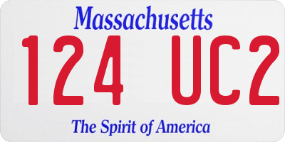 MA license plate 124UC2