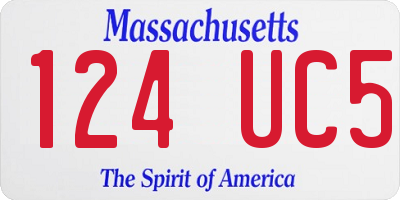MA license plate 124UC5
