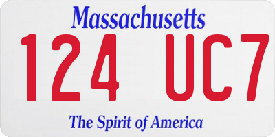 MA license plate 124UC7