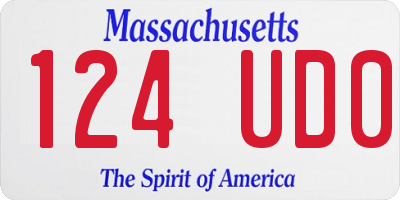 MA license plate 124UD0