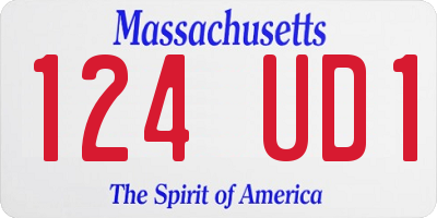 MA license plate 124UD1
