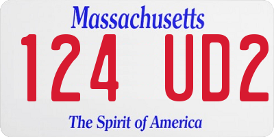 MA license plate 124UD2