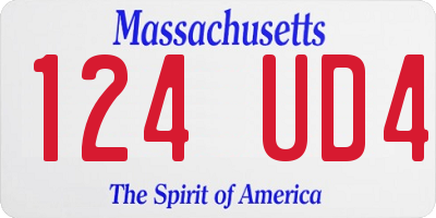 MA license plate 124UD4