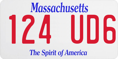MA license plate 124UD6