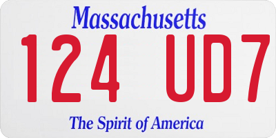 MA license plate 124UD7