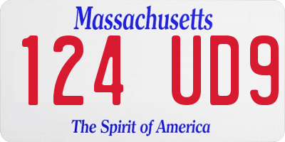 MA license plate 124UD9