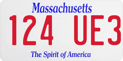 MA license plate 124UE3