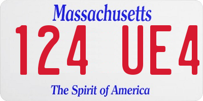 MA license plate 124UE4