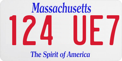 MA license plate 124UE7