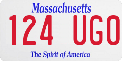 MA license plate 124UG0