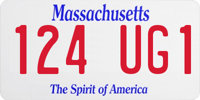MA license plate 124UG1