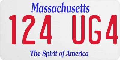 MA license plate 124UG4
