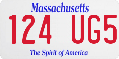 MA license plate 124UG5