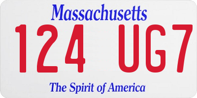 MA license plate 124UG7