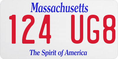 MA license plate 124UG8