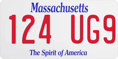 MA license plate 124UG9