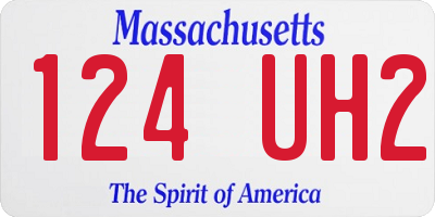 MA license plate 124UH2