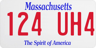MA license plate 124UH4