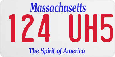 MA license plate 124UH5
